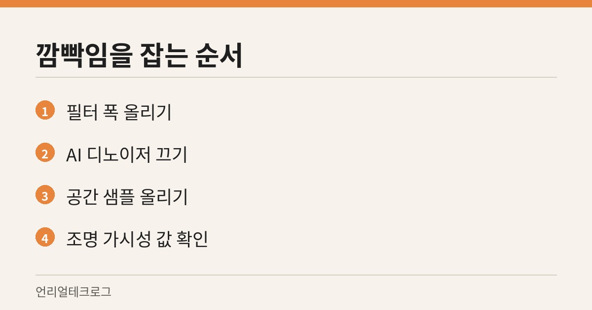 패스트레이싱 깜빡임을 잡을 때 손대는 네 단계