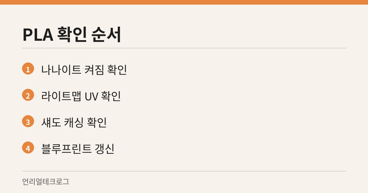 Packed Level Actor 문제를 하나씩 확인하는 순서